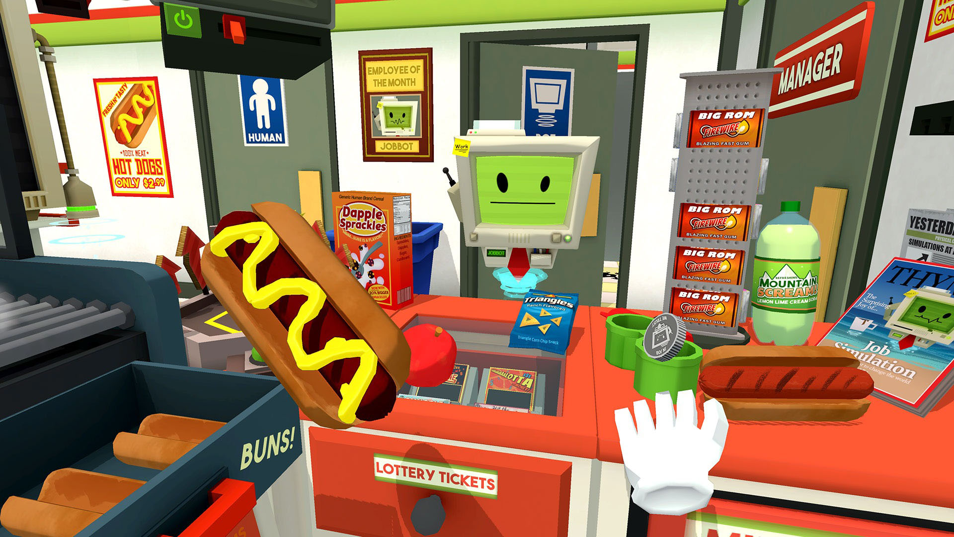 Job Simulator: The 2050 Archives is a virtual reality simulation video game developed and published by Owlchemy Labs for Microsoft Windows, PlayStatio...